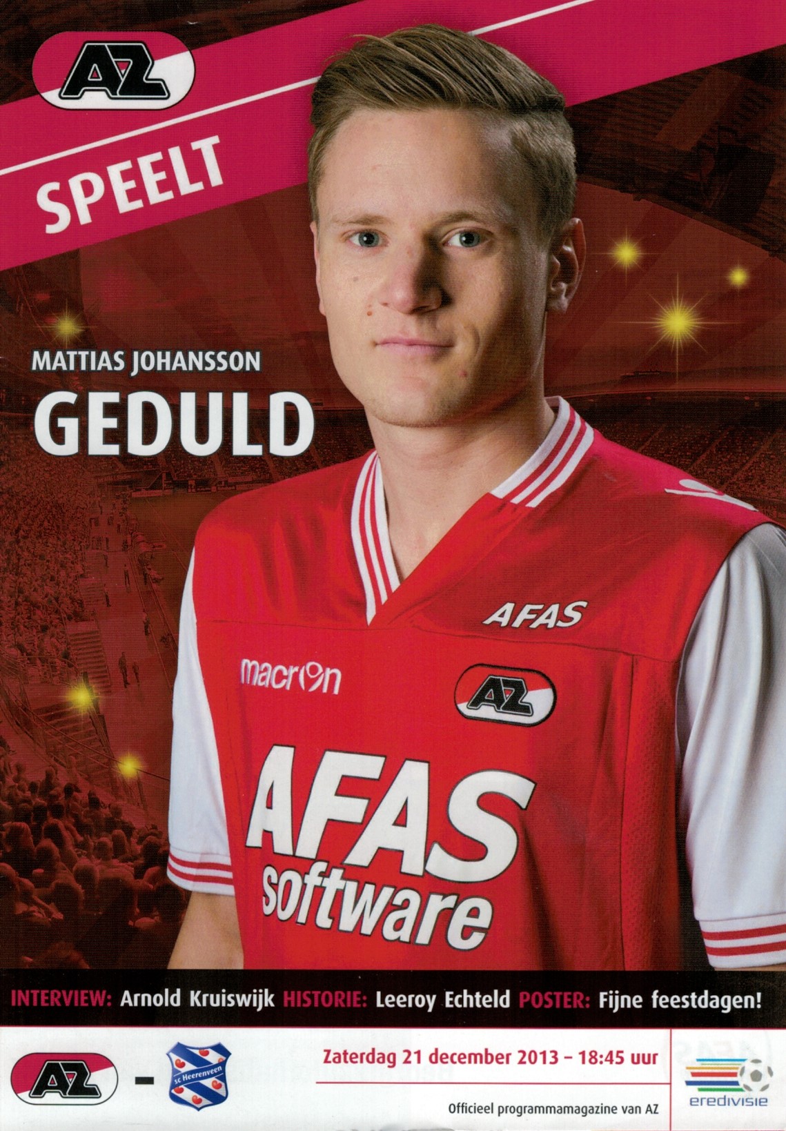 AZ Programma 21-dec-2013 Heerenveen thuis